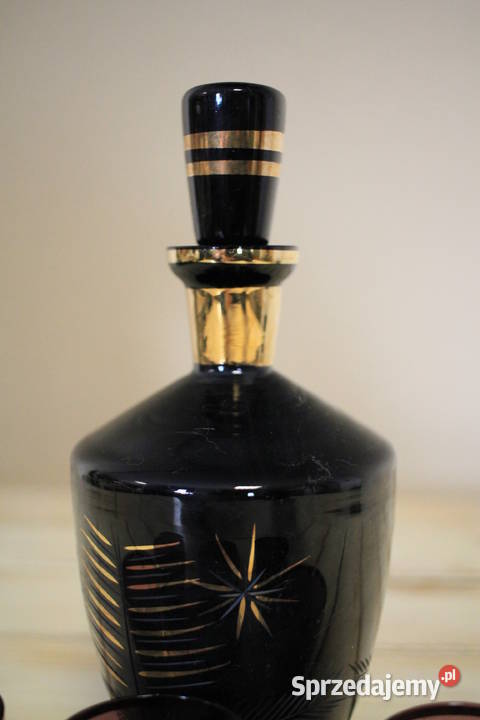 Karafka Bohemia Glass kieliszki art deco PRL Pszczyna