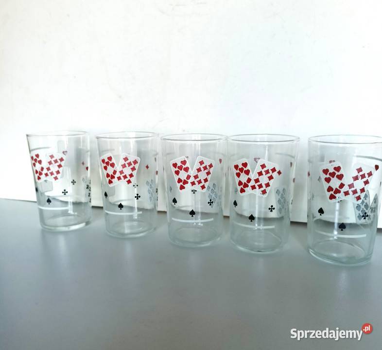 Szklanki brydżowe karciane z PRL vintage łódzkie Łódź sprzedam