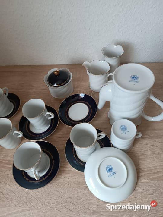 Porcelanowy kobaltowy zestaw GDR Gorlice