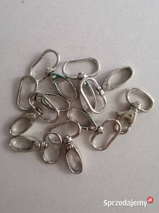 karabińczyk metalowy srebrny 30 mm owalny Krawiectwo Łódź