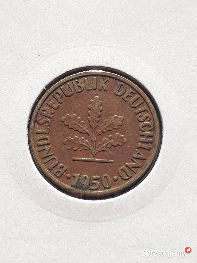 10 Fenigów RFN 1950 r men J 2 Numizmatyka Numizmatyka wielkopolskie Konin