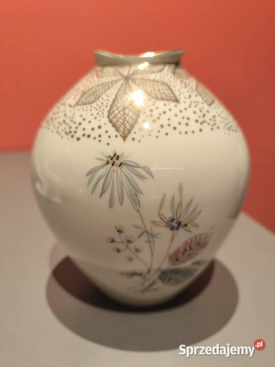 Porcelanowy wazon ecru Bavaria Poznań