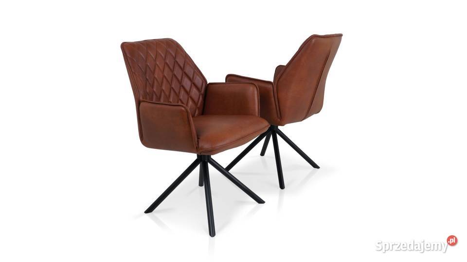 Krzesło Rio w brązowej skórze naturalnej Woźniki