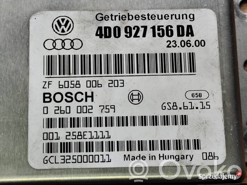 Audi A8 S8 D2 STEROWNIK KOMPUTER SKRZYNI BIEGÓW sprzedam