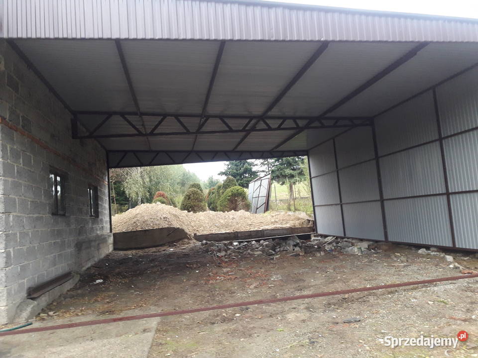E6 Garaż blaszany JEDNOSPADOWY Wiata Zadaszenie 30m2 Szydłowiec