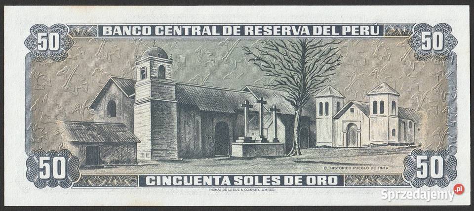 PERU 50 SOLES 1977 TUPAC AMARU II STAN UNC Łódź