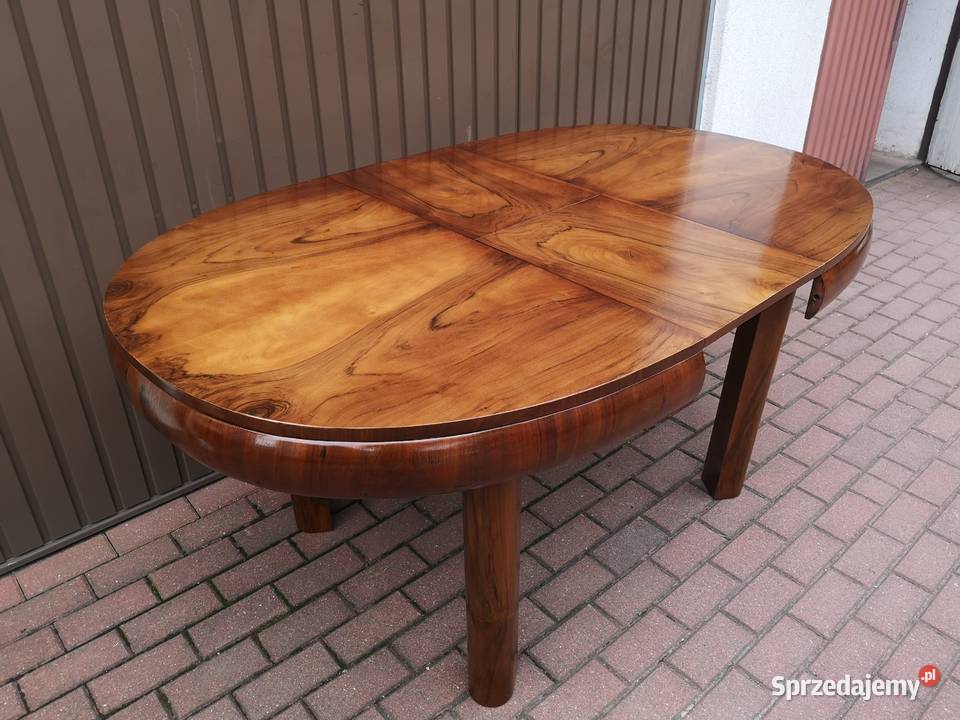 Stół ArtDeco Orzech Beczka 130 Antyk Stary Antyki, Sztuka, Kolekcje Swarzędz