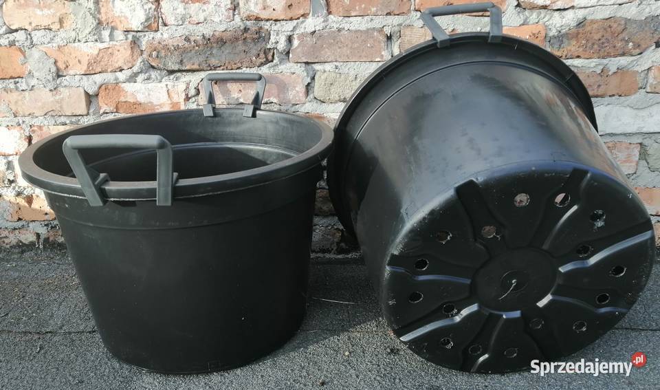 Doniczki 50 L litrów z uchwytami 50L GRUBE czarny Siewierz