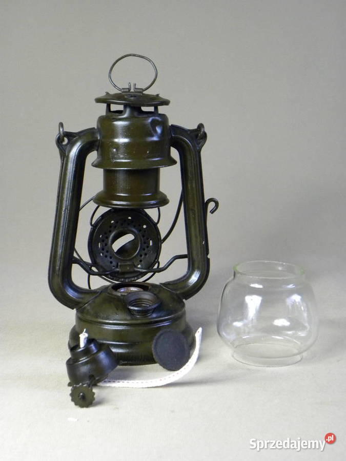 Polska lampa naftowa Jupiter 0 zielon lakier Legnica