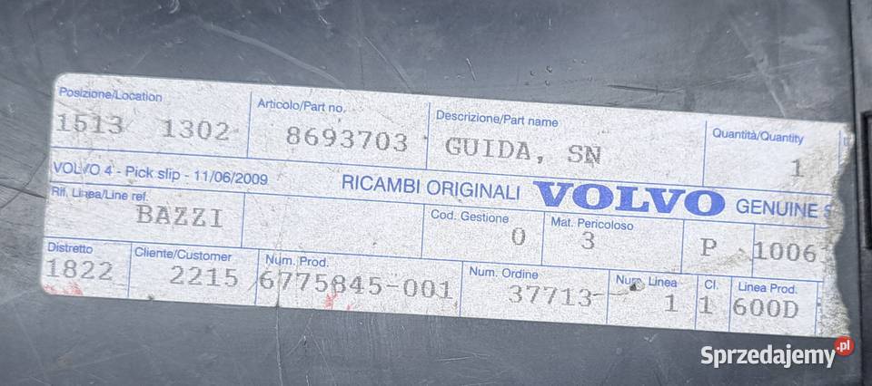 ŚLIZG MOCOWANIE ZDERZAKA LEWY PRZÓD VOLVO S80 I dolnośląskie Mielęcin