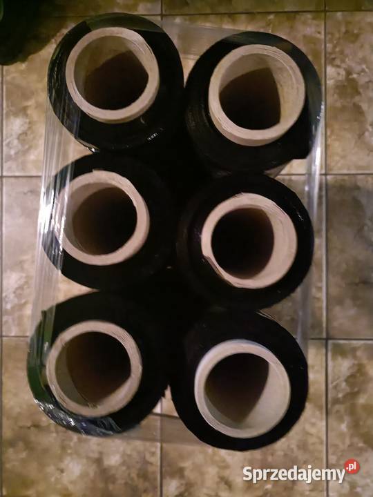 Folia stretch ręczna czarna 25 6 rolek okazja Radomsko sprzedam