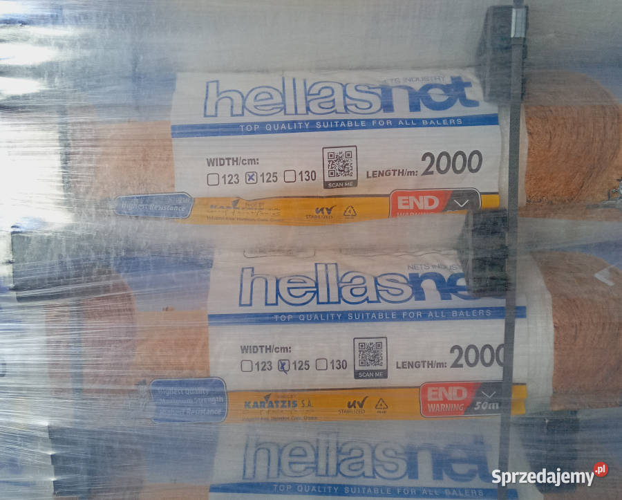 Siatka rolnicza Hellasnet 125x3000 do pras słomy Do pras i owijarek Bydgoszcz