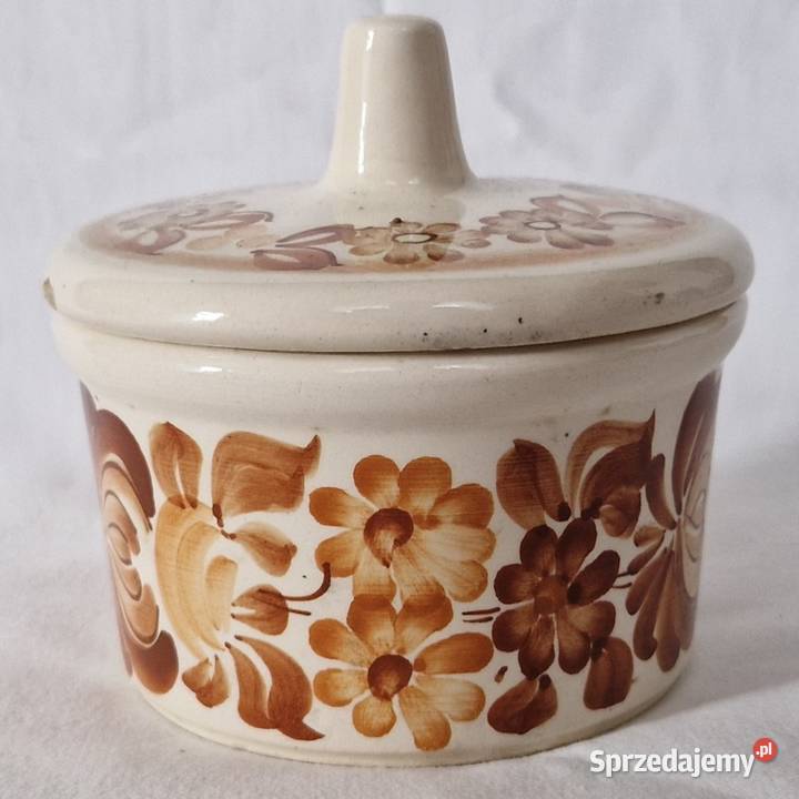 Fajansowa cukiernica bomboniera z pokrywką z sprzedam