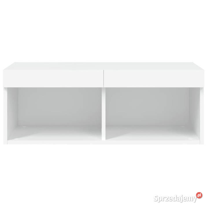 Szafka TV z oświetleniem LED biała 80x30x30 RTV