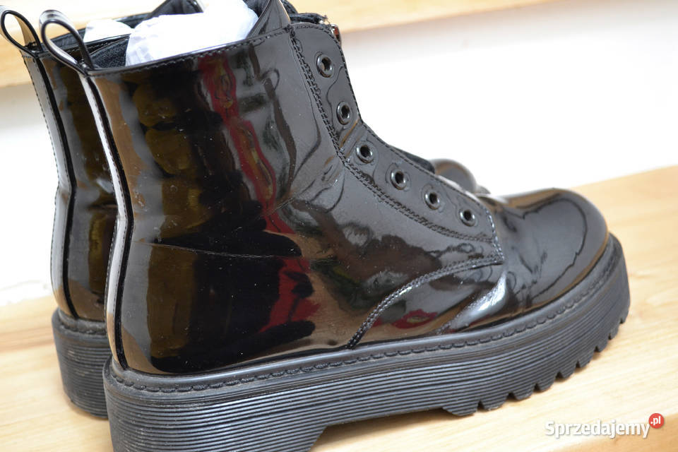 czarne buty na zimę lace up boot botki mazowieckie Warszawa