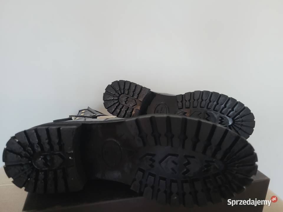Czarne skórzane botki biker firmy Vicini r39 Tychy