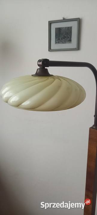 Drewniana lampa w stylu Art Deco z półką ruchome Skierniewice