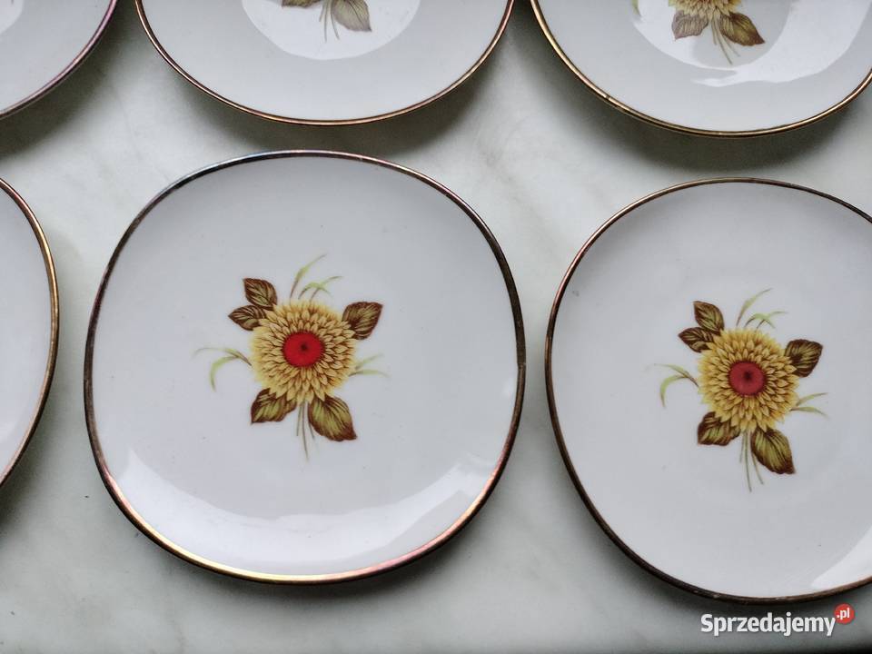 Małe porcelanowe talerzyki konfiturówki zestaw