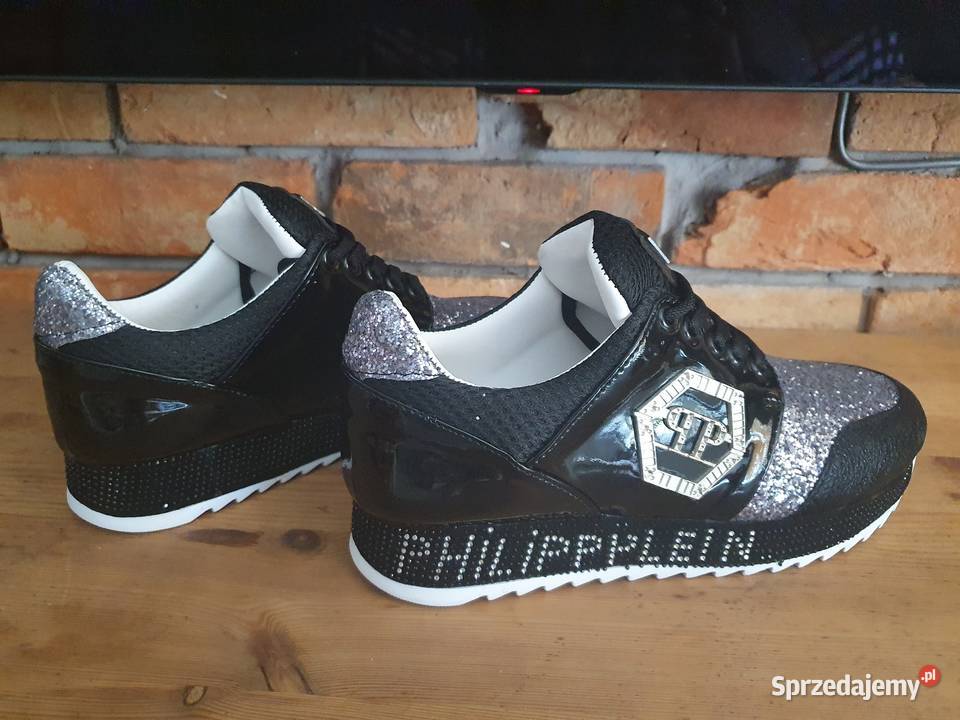 buty sportowe Philipp Plein czarno srebrne szary/srebrny Obuwie sportowe