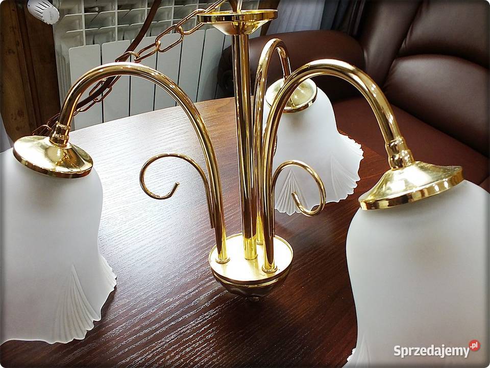 Złoty Żyrandol 3 ramienny Lampa wisząca sufitowa Żary