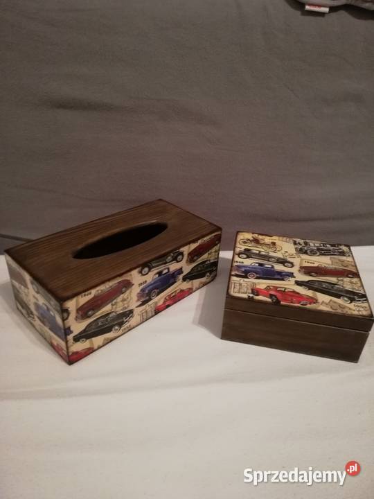 Szkatułka retro stare samochody decoupage Pozostałe Kędzierzyn-Koźle