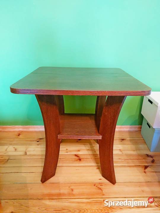 stolik kawowy ława kwadratowa 60x60cm kolor ciemnego drewna