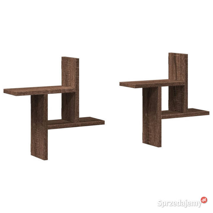 Półki ścienne 2 brązowy dąb 38x12x38 WM853251 Warszawa