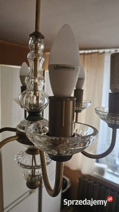 Kryształowe Vintage PRL Żyrandole 2 śląskie Katowice