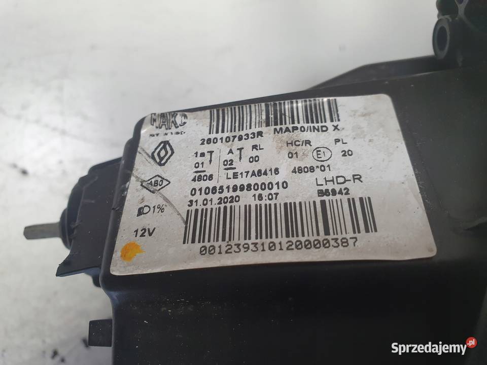 LAMPA PRAWA Renault Clio V PRZEDNIA PRAWY PRZÓD Chełm