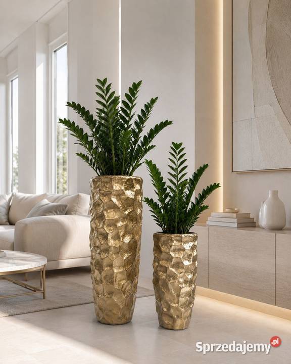 Złota donica perłowa muszelkowa Glamour Premium Golkowice