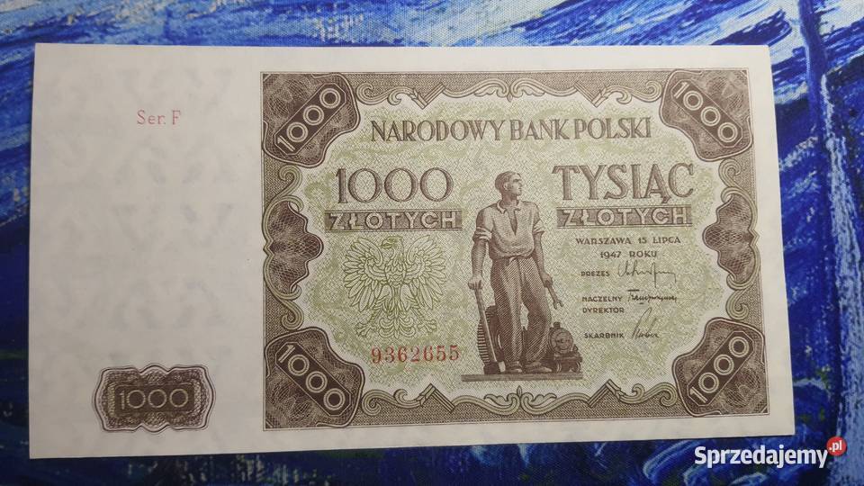 RARYTAS 1000 złotych 1947 s F UNCUNC Warszawa