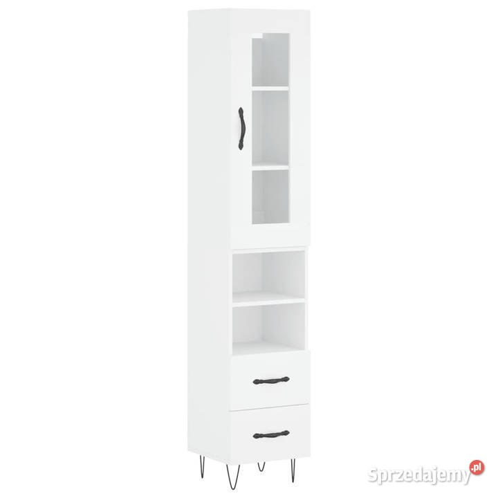 Wysoka szafka biała 345x34x180 materiał Warszawa