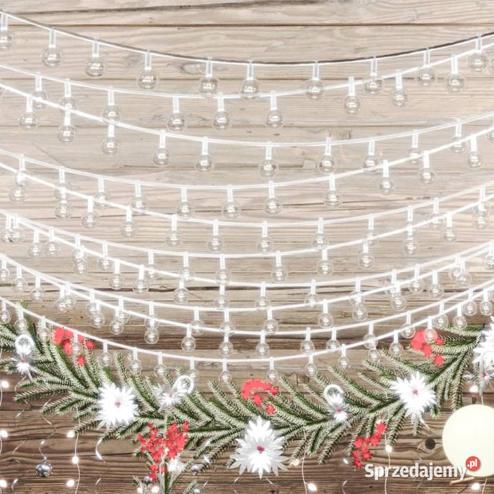 Lampki świąteczne 20 m 200 diod LED zimna biel 8 Warszawa