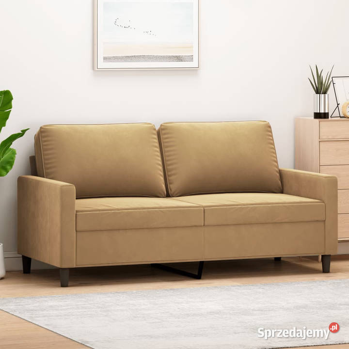 Sofa 2osobowa brązowa 140 tapicerowana aksamitem Sofy i kanapy Warszawa