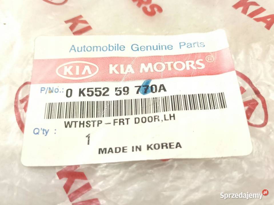 USZCZELKA DRZWI LEWY PRZÓD KIA CARNIVAL 9805 ORI