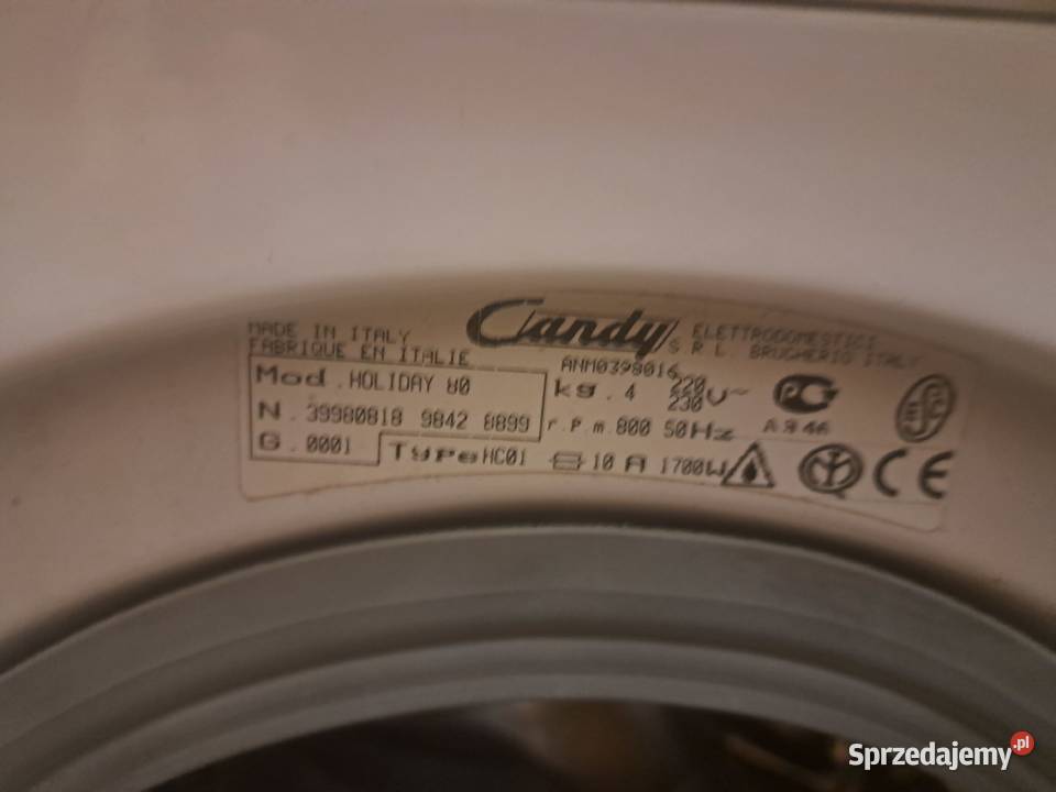 CZĘŚCI DO PRALKI HOLIDAY 80