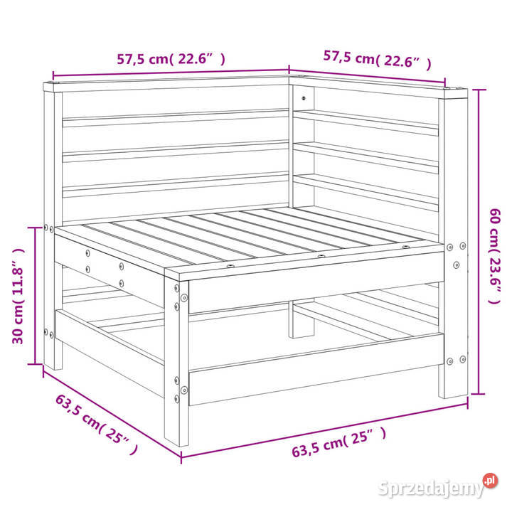 Ogrodowa sofa narożna impregnowane drewno Warszawa sprzedam