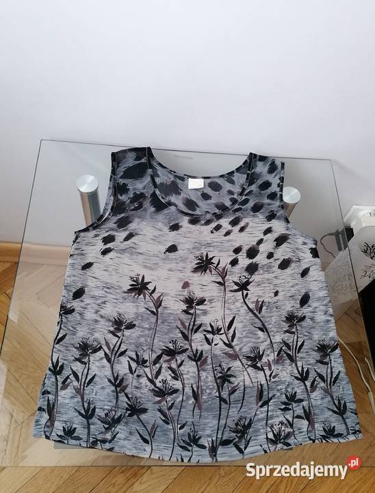 DAMSKI SZARY TOP W KWIATY RM łódzkie Łódź