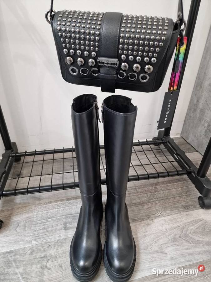 Kozaki Czarne Wysokie 36 Skóra śląskie Żywiec
