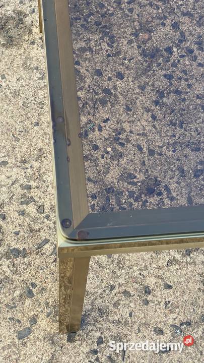 Złoty mosiężny stolik kawowy ława z dymionym Gryfice