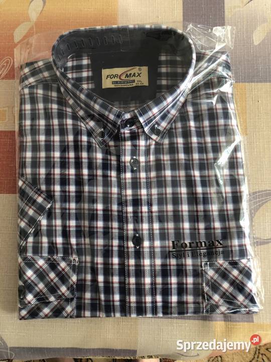 Koszule meskie krata w rozmiarze XXL4344 w szyi
