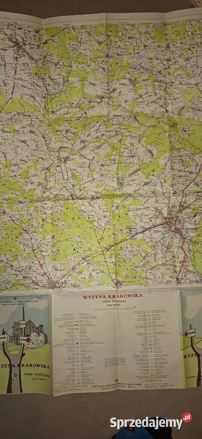 Wyżyna Krakowska Mapa turystyczna PRL 1125 000 Łęczyca