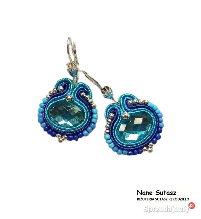 Kolczyki Sutasz rękodzieło Nane Sutasz Lubań