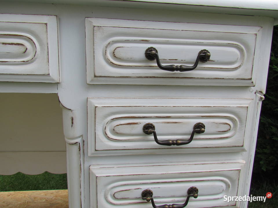 stare francuskie biurko z szufladami shabby chic Stepnica