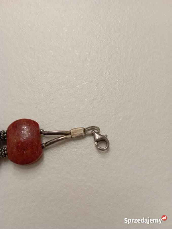 Bransoletka srebrna z koralami Radom