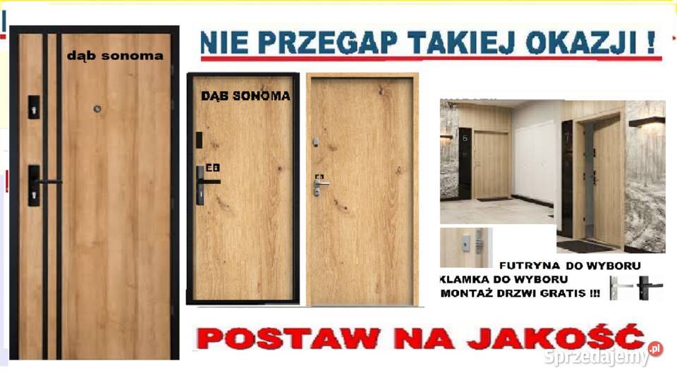 Drzwi wejściowe zewnętrzne drewniane i metalowe Kraków sprzedam