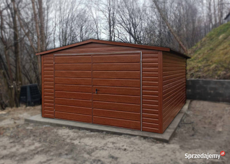 Garaż Blaszany drewnopodobny 4x5 PREMIUM CAŁA
