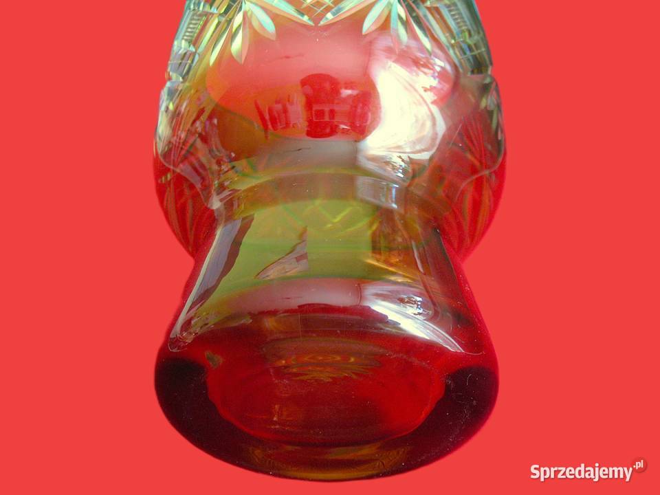 Wazon Ręczna robota szkło cięte 165 x 12 Stary Siedlce