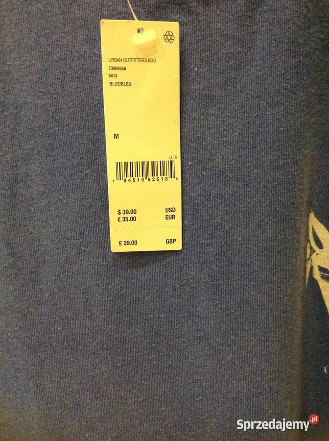 Błękitna Koszulka Męska BDG URBAN OUTFITTERS M Rozmiar M Nowa Sól