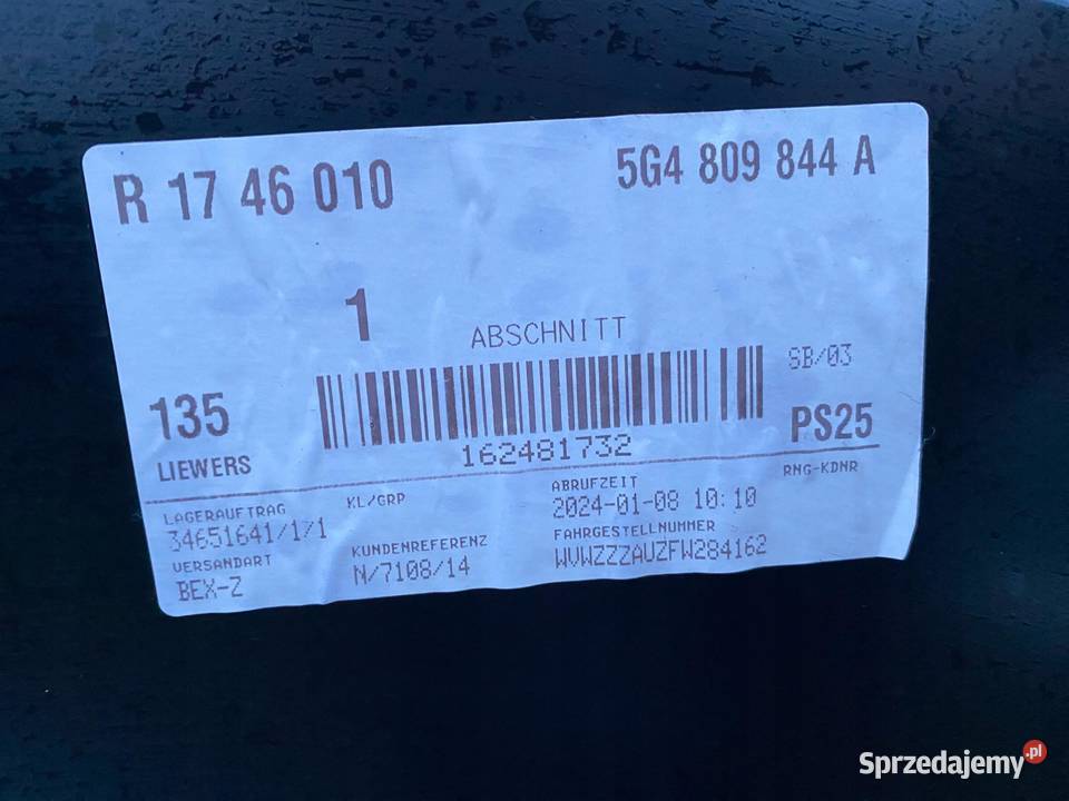 BŁOTNIK TYŁ PRAWY VOLKSWAGEN GOLF VII TYLNY HB wielkopolskie